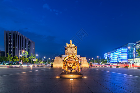 韩国 南朝鲜首尔市的舍宗雕像图片