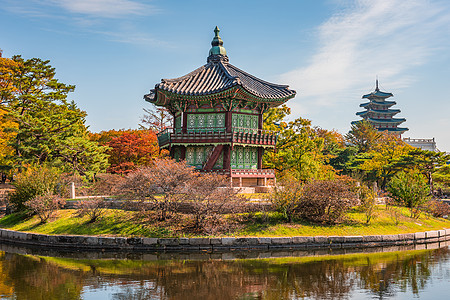 首尔庆博京贡宫秋天皇家旅游建筑学旅行城市建筑历史地标历史性图片