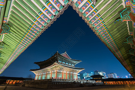 韩国 南韩首尔的庆博京贡宫殿历史建筑学吸引力绿色旅行文化地标建筑皇家花园图片