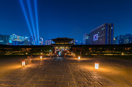 韩国 南韩首尔京边的庆博金刚宫殿花园游客历史性寺庙皇家历史旅行文化绿色城市图片