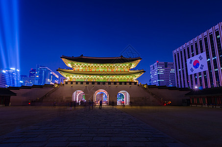 韩国 南韩首尔京边的庆博金刚宫殿历史城市花园文化历史性寺庙建筑皇家绿色建筑学图片