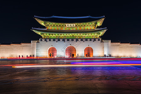 南韩首尔的庆博京贡宫殿花园绿色历史建筑寺庙吸引力游客城市旅行文化图片