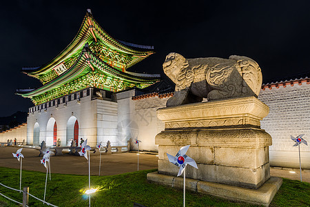 韩国 南韩首尔的庆博京贡宫殿游客建筑花园城市历史性皇家绿色文化历史旅行图片