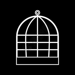 铁笼是图标装饰品自由监狱金属动物鸟笼白色古董笼子图片