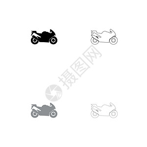 黑色和灰色摩托车图标图片