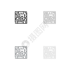 迷宫迷宫难题黑色和灰色设置 ico背景图片