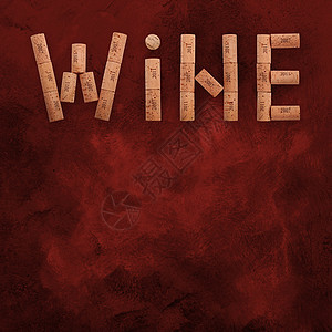 红葡萄酒由软木塑成图片