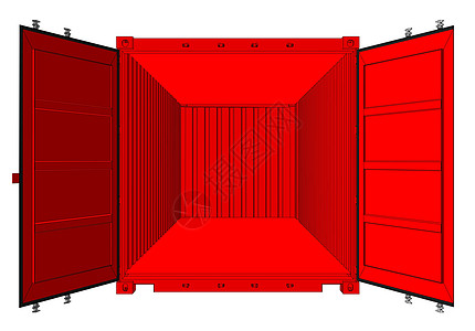 白色上隔离的开放式集装箱集装箱出口标准港口物流等距金属进口贮存送货仓库图片