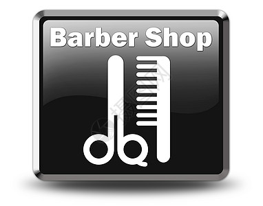 图标 按钮 平方图 Barber 商店发型理发师金属工具修剪梳子理发店贴纸纽扣发型师图片