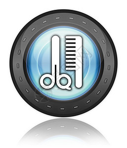 图标 按钮 平方图 Barber 商店刀具梳子理发师化妆品理发店剪切象形指示牌插图发型图片