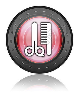 图标 按钮 平方图 Barber 商店剪切纽扣安全头发象形发型师贴纸化妆品修剪指示牌图片