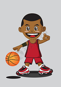 篮球玩家运动员男性男人红色艺术男生微笑行动插图成人图片