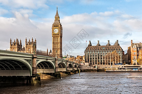大本和威斯敏斯特桥 伦敦议会女王天空景点游客钻石建筑学钟楼街道图片