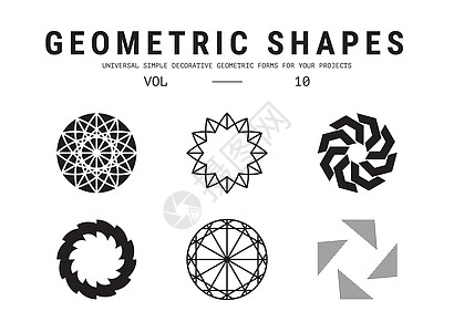 通用几何形状系列作品标题按钮标识海报立方体标签圆圈商业黑色图片
