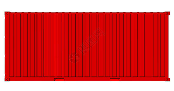 孤立在白色的航运集装箱船运出口工业仓库贮存商品港口红色物流金属图片