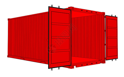 开放式货物集装箱的向量图片