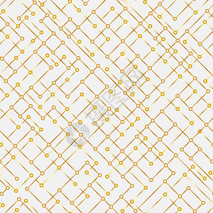 凌乱的连接点无缝背景织物金子白色技术环形三角形科学网络墙纸网格图片