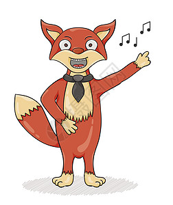 红狐狸唱歌与黑色领带图片