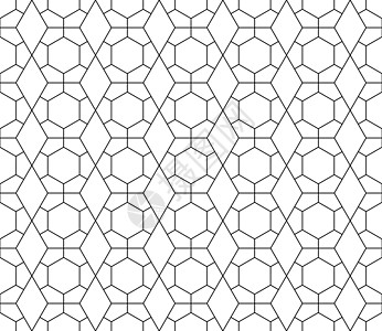 具有可编辑笔划权重的矢量无缝几何图案条纹中风网格对角线白色菱形窗饰多边形六边形墙纸图片