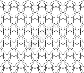 具有可编辑笔划权重的矢量无缝几何图案风格条纹网格黑色装饰三角形中风窗饰菱形墙纸图片
