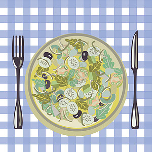 盘子里有健康新鲜绿色食品 桌上有蔬菜图片