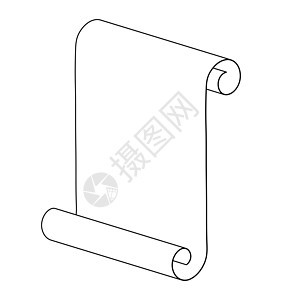 纸滚动轮廓轮廓矢量符号图标设计 花花公子框架手稿横幅莎草文凭标识插图文档宪法古董图片