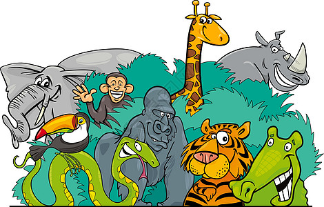 卡通丛林野动物字字符图片