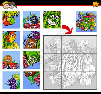 带水果字符的 gggsaw 拼图图片