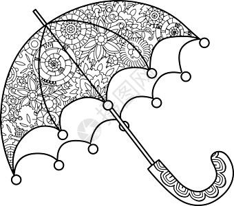 矢量黑色和白色它制作图案爱好季节打印插图墨水悲伤绘画女性手绘配件图片