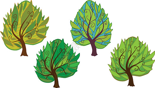白色背景上的树的矢量插图Name落叶植物学生长乔木公园卡通片树叶活力生态植物图片