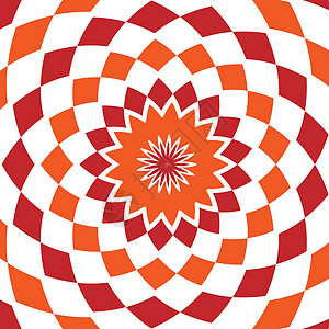 红色抽象抽象背景设计纹理与红色和橙色圆形旋转方格元素 具有小菱形形状的创意矢量织物图案墙纸橙子插画