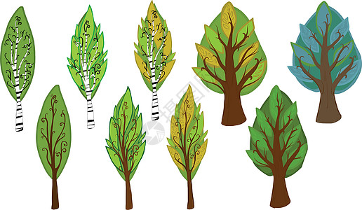 生态循环白色背景上的树的矢量插图Name叶子落叶绘画卡通片活力植物环境树木木头生长插画