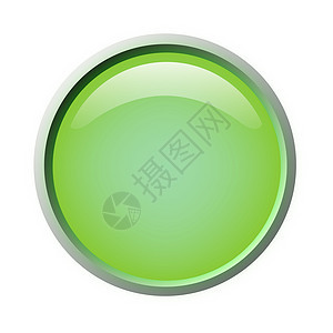 绿色孤立的矢量 有光泽的 web 按钮 美丽的互联网按钮 在白色背景上为空圆圈圆形插图网站网络玻璃图片