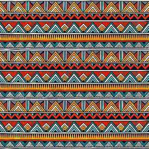 部落的无缝模式 炫彩抽象矢量背景几何学民族装饰品图案手绘线条艺术棉布墙纸打印图片