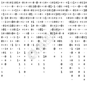 二进制代码零一矩阵白色背景美丽横幅 w黑色程序编码编程电脑数字数据卡片技术互联网图片
