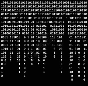 二进制代码零一矩阵黑色背景美丽横幅 w网络编程编码卡通片数据技术标识插图互联网数字图片