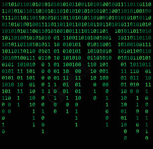 二进制代码零一矩阵绿色背景美丽横幅w插图编程溪流卡片互联网技术编码黑色数字软件图片