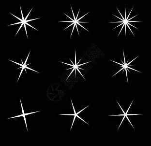 透明星形矢量符号图标设计 美丽的插图卡通片标识火花剪贴辉光光泽耀斑光泽度辉煌闪光图片