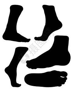 赤脚剪影矢量符号图标设计身体标识脚跟修脚卡通片横幅卡片脚趾插图皮肤图片