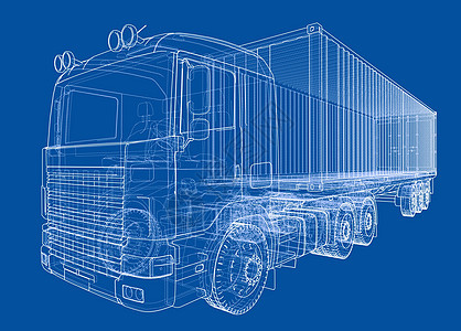 带半挂车的卡车 韦克托物流商业进口技术运输港口盒子货车车辆货运图片