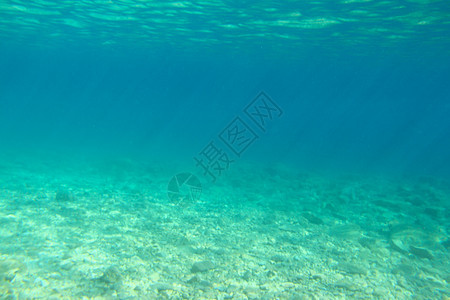 水下海洋观察背景射线阳光绿色卵石海景水晶波纹热带蓝色太阳图片