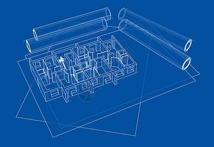 带有楼面模型的绘图计算机建筑师办公室建造工程绘画房子蓝图草稿建筑学图片