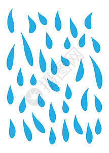 蓝色雨泪落下矢量符号图标设计 白色背景上孤立的美丽插图集环境眼泪标识雨滴水滴卡通片液体图片