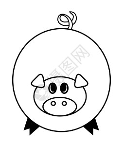 卡通猪矢量符号图标设计 孤立在白色背景上的可爱动物插图哺乳动物宠物粉色农业标识小猪农场猪肉卡通片乐趣图片