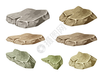 岩石矢量符号图标设计 在白色背景上隔离的插图标识瓦砾材料巨石卡通片地质学游戏石头花岗岩图片