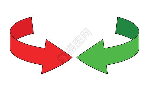 箭头图标剪贴画周期业务概念 在白色背景上孤立的矢量图销售量图表创造力红色营销绿色网站环形剪贴小册子图片