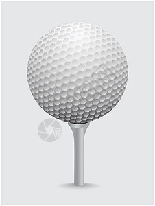 Golfball 现实的矢量 在锥形球插图上的单个高尔夫设备图像在灰色背景上被孤立图片