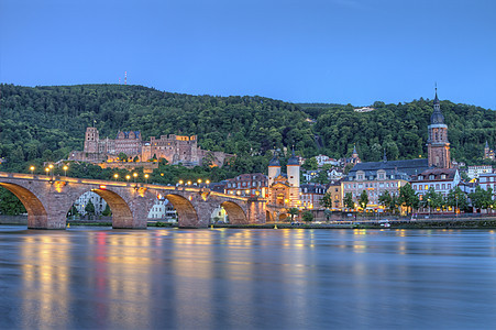 老城堡和卡尔西奥多桥 海德堡 德国 HDR图片