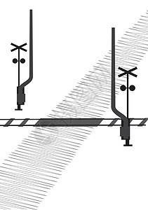开放铁路过境点警告信号安全危险运输黑色白色交通导体障碍图片