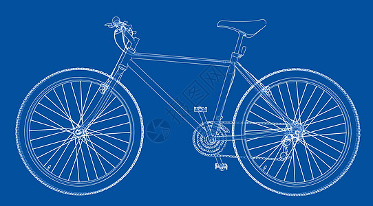 自行车 线框样式 韦克托旅行活动车辆踏板运动闲暇插图速度训练草稿图片